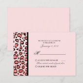 Roze luipaard afdrukken Aangepaste RSVP Kaartje (Voorkant / Achterkant)