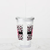 Roze luipaard afdrukken acryl drinkbeker (Rechts)