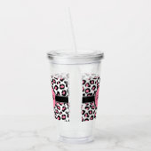 Roze luipaard afdrukken acryl drinkbeker (Links)
