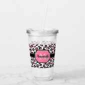 Roze luipaard afdrukken acryl drinkbeker (Achterkant)