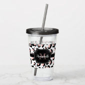 Roze luipaard afdrukken acryl drinkbeker (Achterkant)