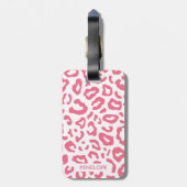Roze luipaard afdrukken bagagelabel (Achterkant verticaal)