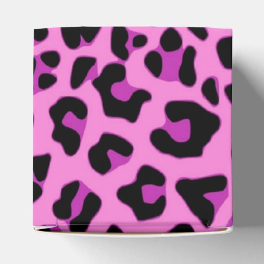 Roze luipaard afdrukken bedankdoosjes (Bovenkant)