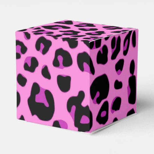 Roze luipaard afdrukken bedankdoosjes (Achterkant)