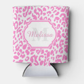Roze luipaard afdrukken blikjeskoeler (Voorkant)