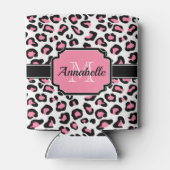 Roze luipaard afdrukken blikjeskoeler (Achterkant)