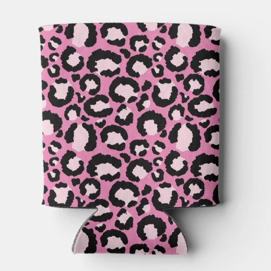 Roze luipaard afdrukken blikjeskoeler (Achterkant)