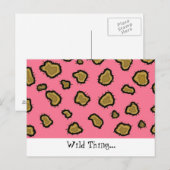 Roze luipaard afdrukken briefkaart (Voorkant / Achterkant)