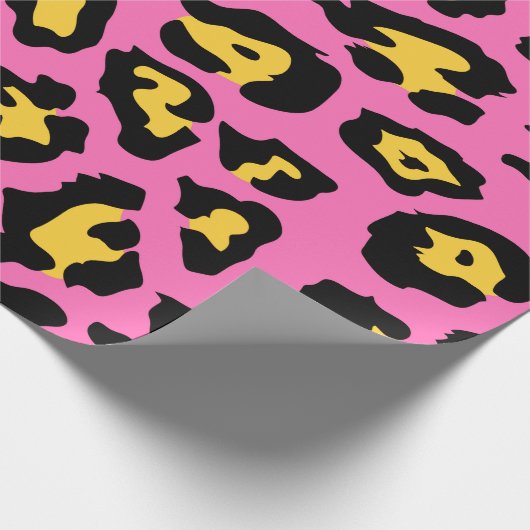Roze luipaard afdrukken cadeaupapier (Hoek)