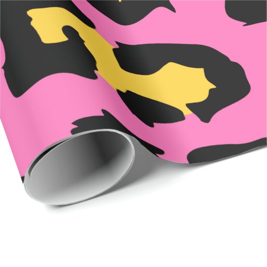 Roze luipaard afdrukken cadeaupapier (Rol Hoek)