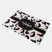 Roze luipaard afdrukken deurmat (Schuin)