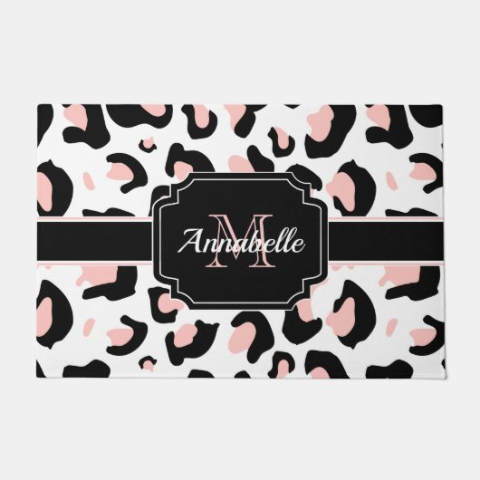 Roze luipaard afdrukken deurmat (Voorkant)