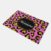 Roze luipaard afdrukken deurmat (Schuin)