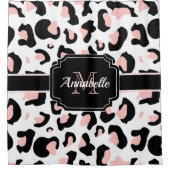 Roze luipaard afdrukken douchegordijn (Voorkant)