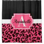 Roze luipaard afdrukken douchegordijn (Voorkant)
