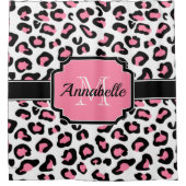 Roze luipaard afdrukken douchegordijn (Voorkant)