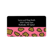 Roze luipaard afdrukken etiket (Voorkant)