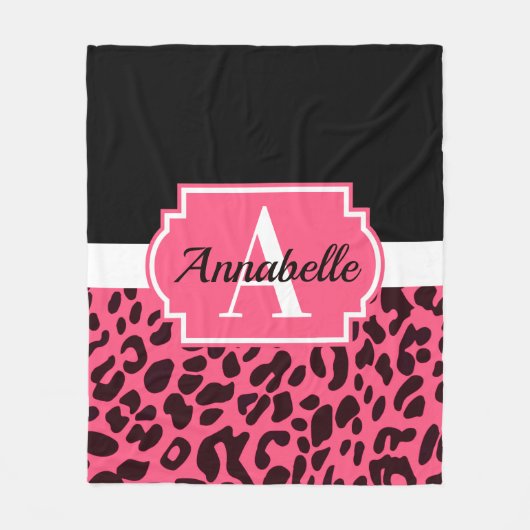 Roze luipaard afdrukken fleece deken (Voorkant)