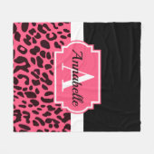 Roze luipaard afdrukken fleece deken (Voorkant (Horizontaal))