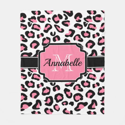 Roze luipaard afdrukken fleece deken (Voorkant)