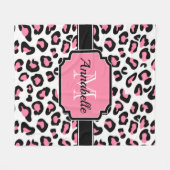 Roze luipaard afdrukken fleece deken (Voorkant (Horizontaal))
