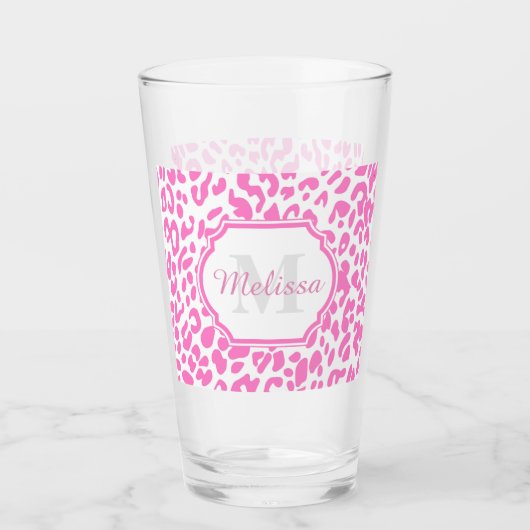 Roze luipaard afdrukken glas (Voorkant)