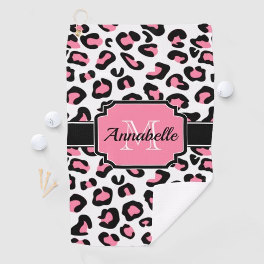 Roze luipaard afdrukken golfhanddoek (Insitu)