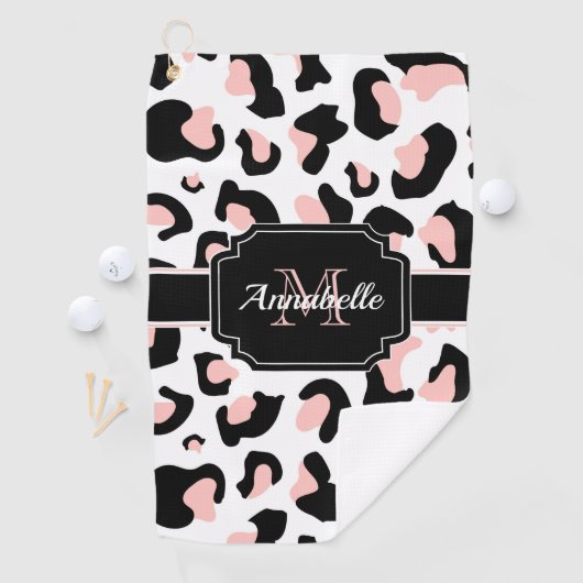 Roze luipaard afdrukken golfhanddoek (Insitu)