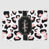 Roze luipaard afdrukken golfhanddoek (Horizontaal)