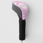 Roze luipaard afdrukken golfheadcover (Schuin)