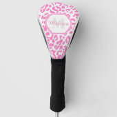 Roze luipaard afdrukken golfheadcover (Voorkant)