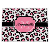 Roze luipaard afdrukken groot cadeauzakje (Voorkant)