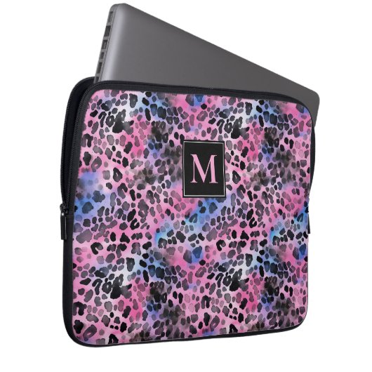 Roze luipaard afdrukken laptop sleeve (Voorkant Rechts)