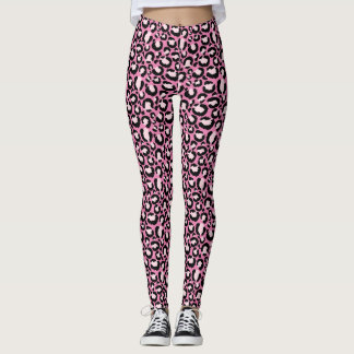 Roze luipaard afdrukken leggings