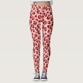 Roze luipaard afdrukken leggings