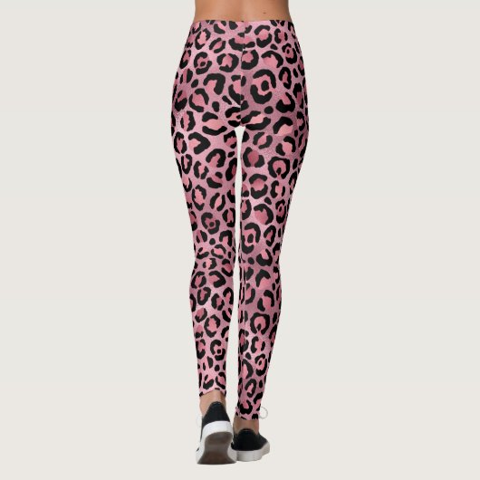 Roze luipaard afdrukken leggings (Achterkant)