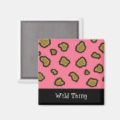 Roze luipaard afdrukken magneet (Voorkant / Achterkant)