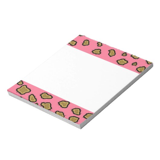 Roze luipaard afdrukken notitieblok (Linkerzijde)