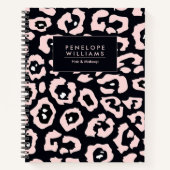 Roze luipaard afdrukken notitieboek (Voorkant)