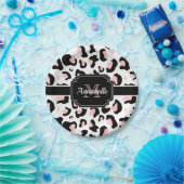 Roze luipaard afdrukken papieren bordje (Feest)