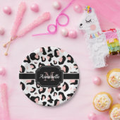 Roze luipaard afdrukken papieren bordje (Feest)
