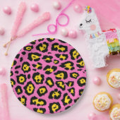 Roze luipaard afdrukken papieren bordje (Feest)