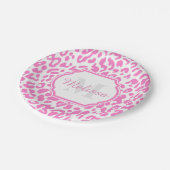 Roze luipaard afdrukken papieren bordje (Gekanteld)