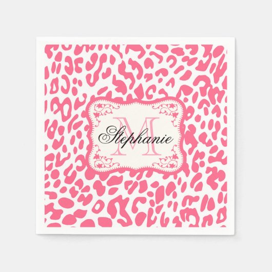 Roze luipaard afdrukken servet (Voorkant)