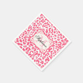 Roze luipaard afdrukken servet (Hoek)