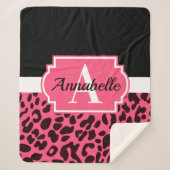 Roze luipaard afdrukken sherpa deken (Voorkant)