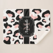 Roze luipaard afdrukken sherpa deken (Voorkant (horizontaal))