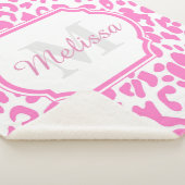 Roze luipaard afdrukken sherpa deken (3/4)