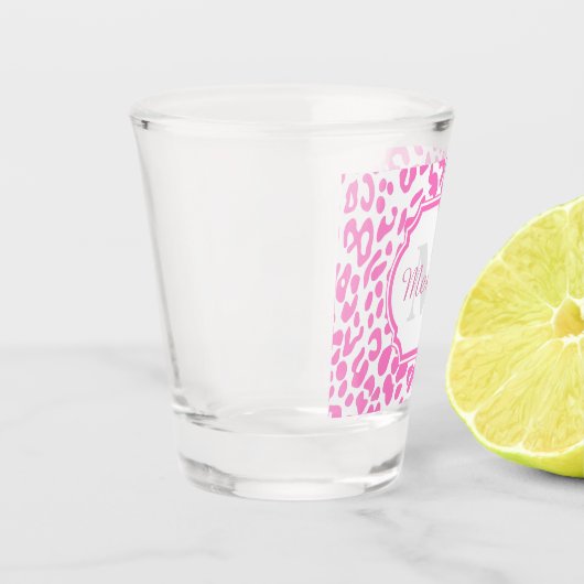 Roze luipaard afdrukken shot glas (Links)