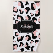 Roze luipaard afdrukken strandlaken (Voorkant)